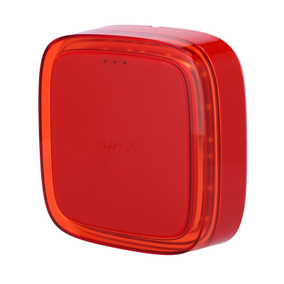 Alarme de segurança vermelho quadrado AJAX com borda translúcida