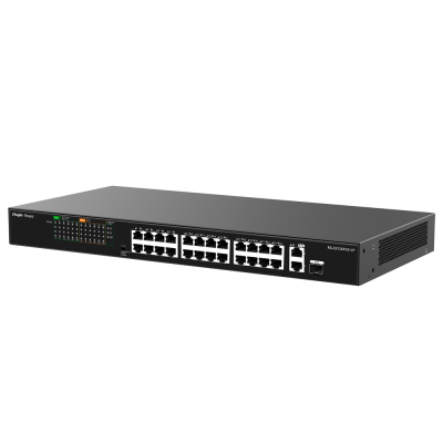 Switch de rede TP-Link TL-SG1024 preto com 24 portas Ethernet e indicadores LED