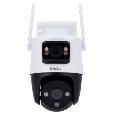 Câmara de segurança Imou branca e preta com antenas e LEDs