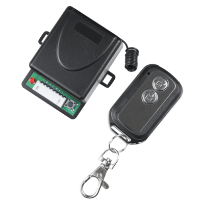 Kit de controlo remoto preto com botão e mosquetão metálico