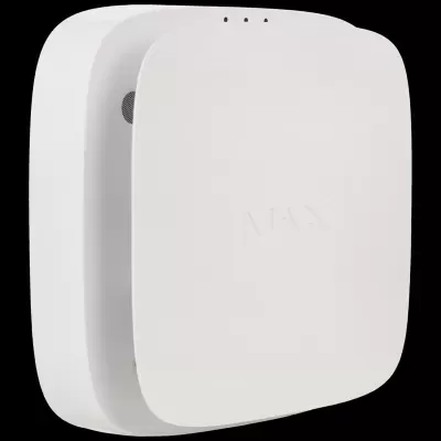 Dispositivo quadrado branco com bordas arredondadas e logo AJAX em relevo