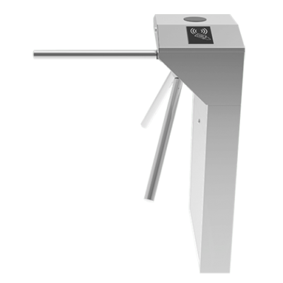 Catraca metálica cinzenta com símbolo de cartão sem contacto