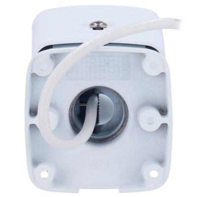 Base branca de suporte com cabo elétrico branco inserido