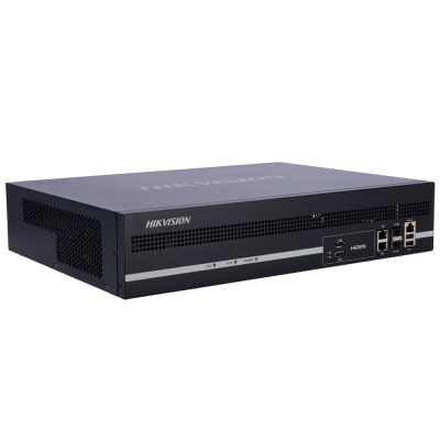 Dispositivo eletrónico preto HIKVISION com portas HDMI, USB e ventilação