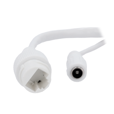 Cabo branco com conetores RJ45 e energia