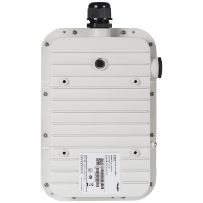 Caixa eletrónica branca retangular com etiqueta e rosca preta