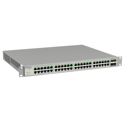 Switch de rede Cisco Catalyst 2960 cinzento com 48 portas Ethernet.