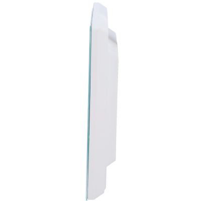 Caixa de cartão branca vista de lado