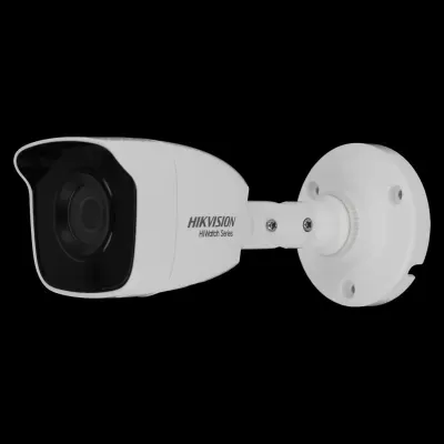 Câmara de vigilância branca Hikvision HiWatch com suporte