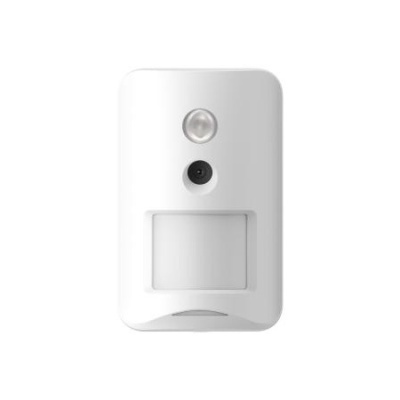Dispositivo branco com sensor de movimento e câmara