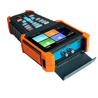 Dispositivo eletrônico portátil com ecrã a cores e conectores coaxiais