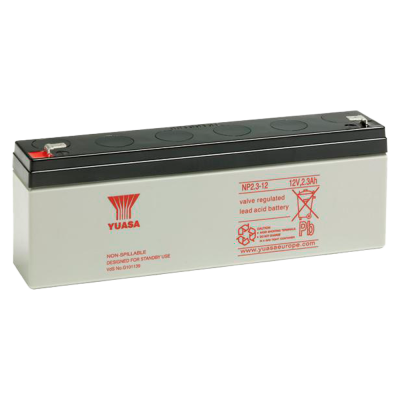 Bateria selada e regulada a válvula YUASA NP2.3-12 12V 2,3Ah cinza e preta