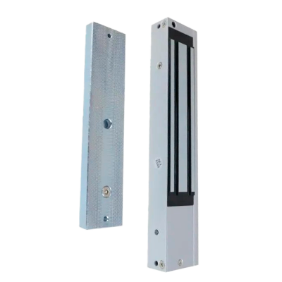 Fechadura eletromagnética metálica em duas partes, cinza e preta