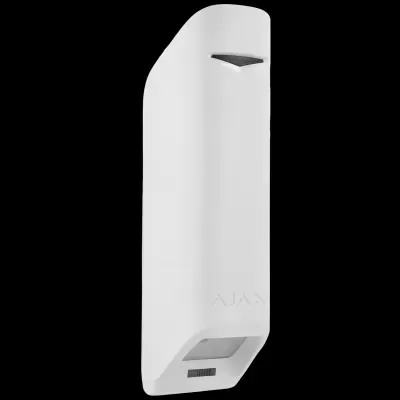 Sensor de movimento branco AJAX com lente e abertura preta
