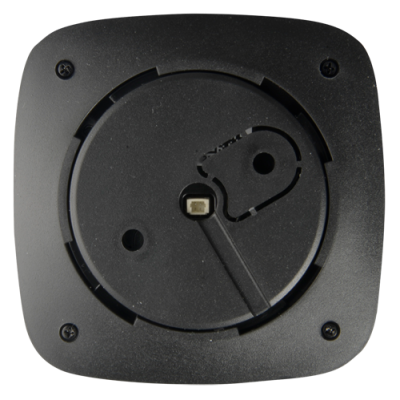 base quadrada preta em plástico com mecanismo circular central