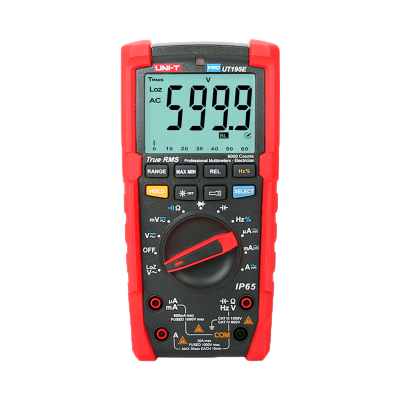 Multímetro digital UNI-T PRO UT195E vermelho e preto com ecrã LCD