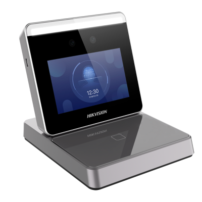 Dispositivo Hikvision com ecrã tátil a cores e reconhecimento facial