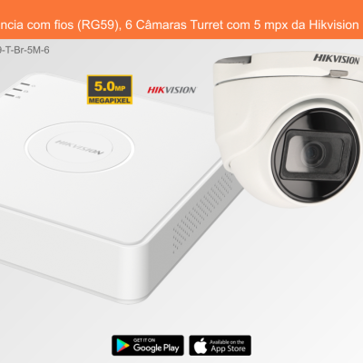 Sistema de videovigilância com gravador e câmara Turret da Hikvision