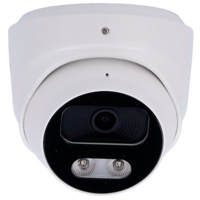 Câmara de segurança de teto branca com lente e LEDs