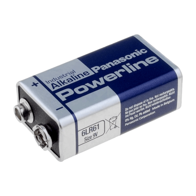 Pilha alcalina Panasonic Powerline tamanho 9V azul e prata