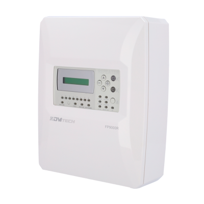 Painel eletrónico branco DMTECH FP9000R com ecrã LCD e botões de controlo