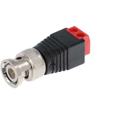 Conector BNC preto e vermelho para sistemas de vídeo