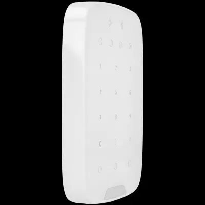 Teclado branco para sistema de alarme com botões numéricos