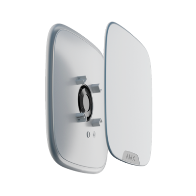 Dispositivo eletrónico branco com tampa destacada e texto AJAX.