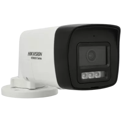 Câmara de segurança branca e preta Hikvision HiWatch Series