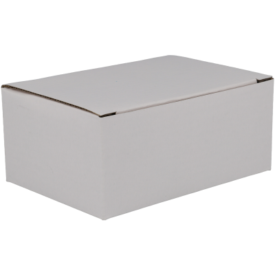 Caixa de cartão branca com tampa dobrável