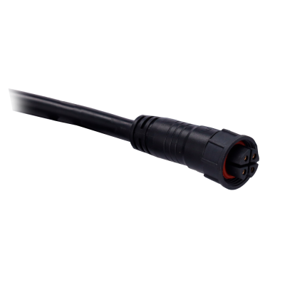 Cabo elétrico preto com conector redondo de quatro pinos
