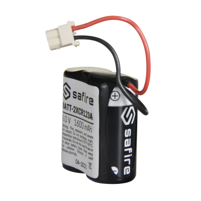 Bateria recarregável Safire com fios e conector branco