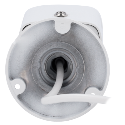 Base metálica circular de um dispositivo branco com cabo branco e texto CR244.