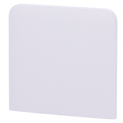 Painel branco retangular com cantos arredondados em fundo branco