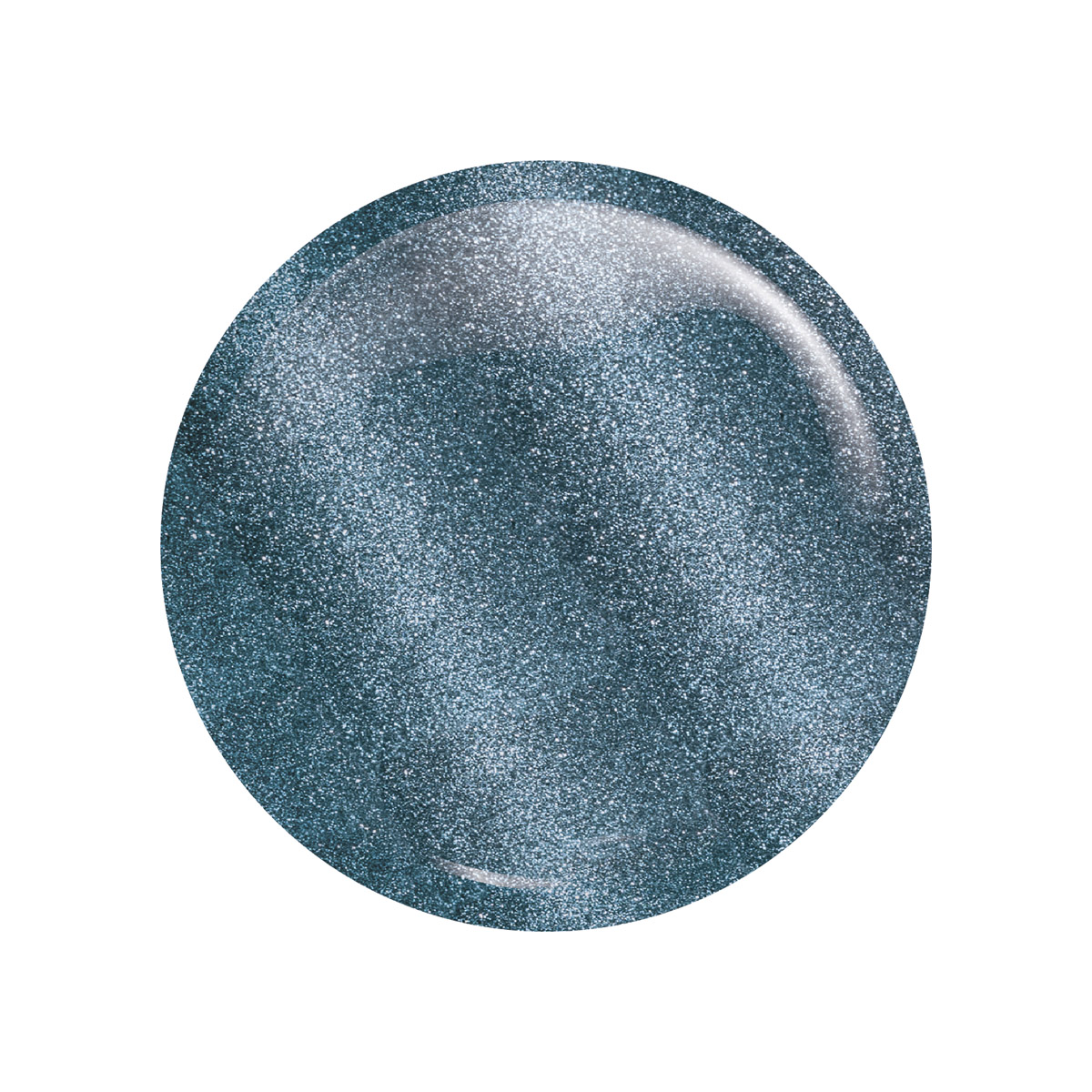 Esmalte de unhas azul metálico com brilho glitter