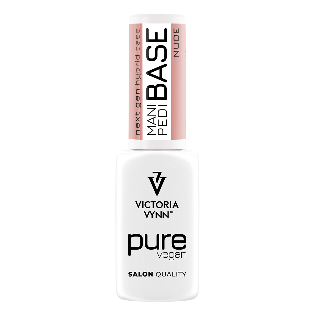 Frasco branco de verniz para unhas Victoria Vynn pure vegan com tampa rosa