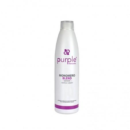 Frasco branco de plástico com tampa transparente do produto Purple Monomero Blend.