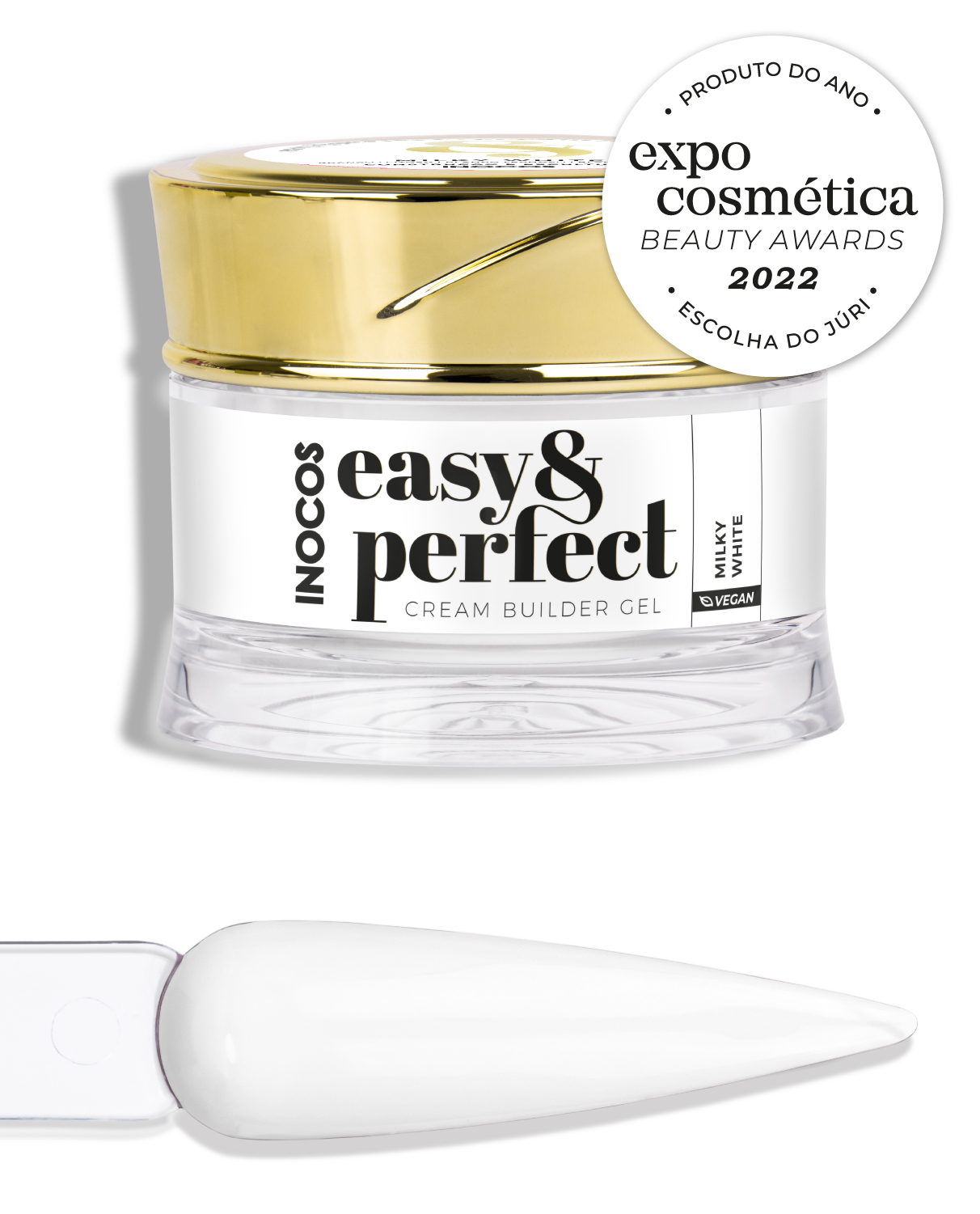 Gel construtor de unhas Inocos easy&perfect com colher aplicadora