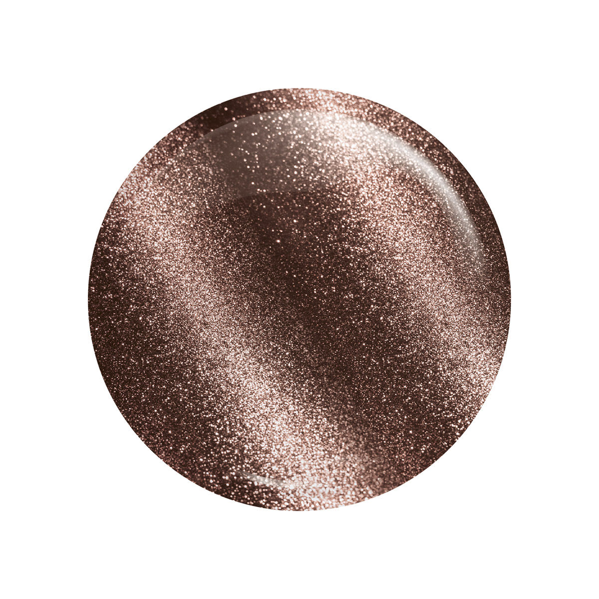 Pigmento castanho metálico com brilho e glitter circular