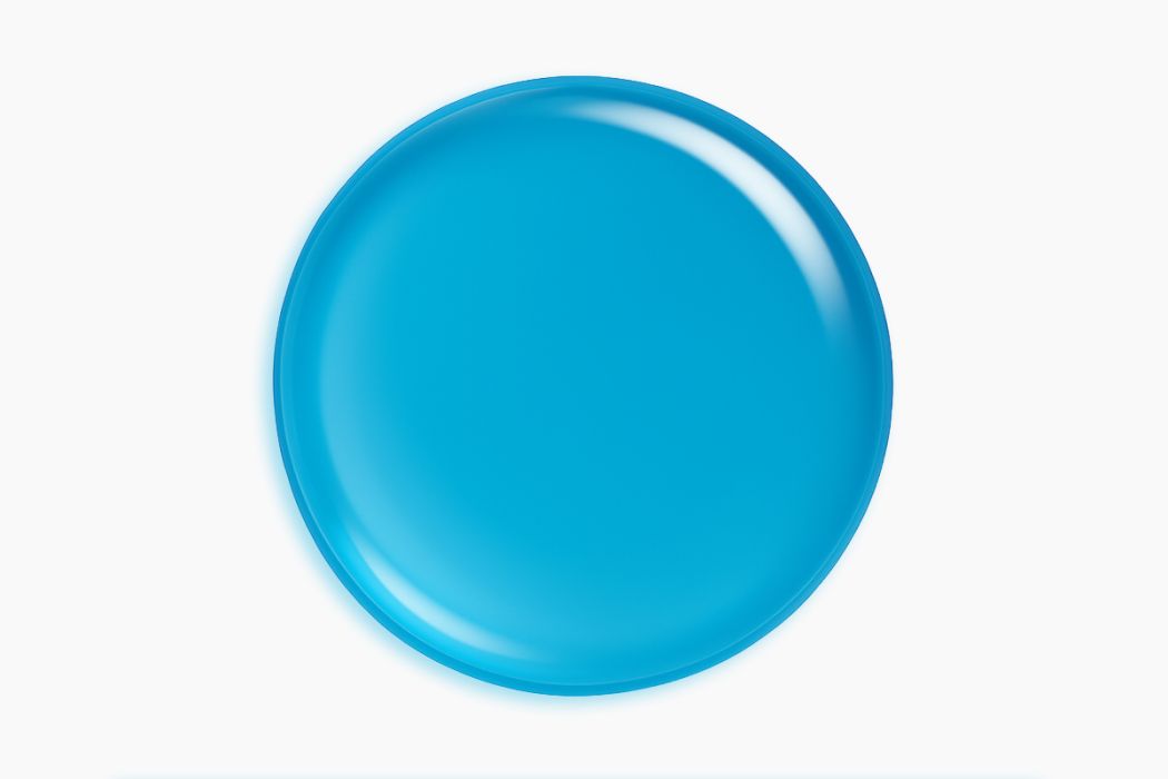 Prato azul redondo brilhante