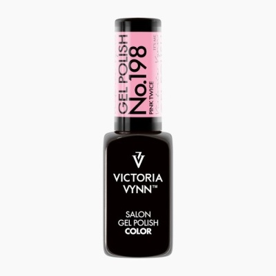 Frasco de verniz gel Victoria Vynn com etiqueta rosa e corpo preto