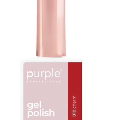 Esmalte em gel Purple Professional 010 charm com embalagem branca e rosa
