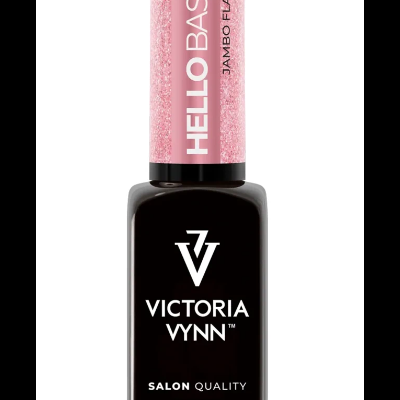 Frasco de verniz de unhas Victoria Vynn preto com tampa rosa e texto