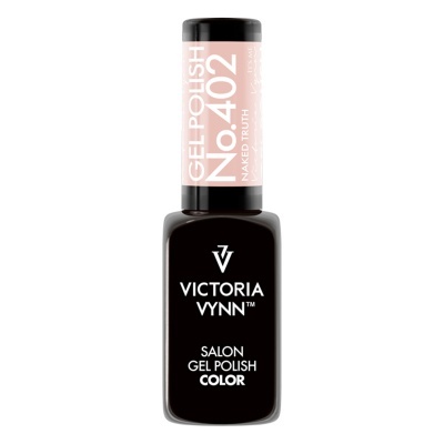 Frasco de verniz de unhas gel preto com tampa rosa clara e texto branco