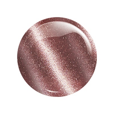 Amostra circular de verniz castanho metalizado com brilho