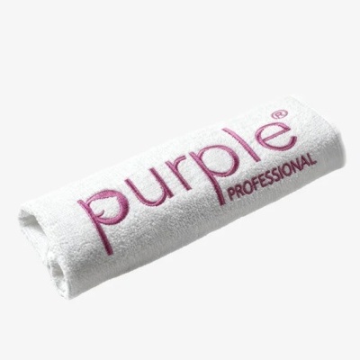 Toalha branca com bordado rosa purple PROFESSIONAL