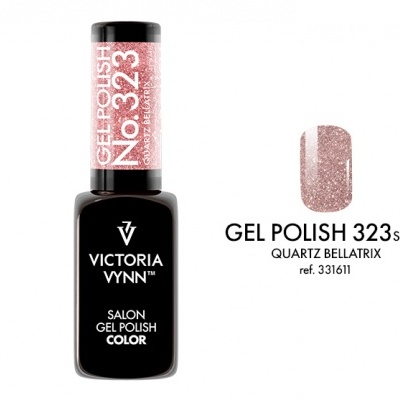 garrafa de esmalte gel preto com tampa rosa brilhante e amostra de cor rosa cintilante