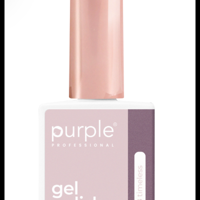Frasco de verniz gel Purple Professional cor rosa e roxo com tampa rosa metálica