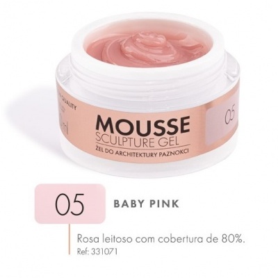 Frasco aberto de gel escultura unhas rosa baby pink