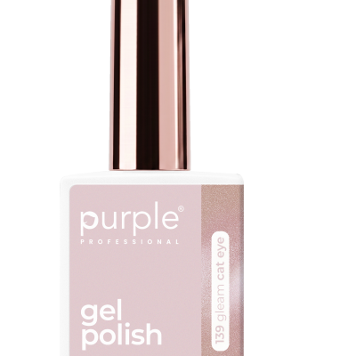 Frasco de verniz gel para unhas purple PROFESSIONAL com tampa rose gold